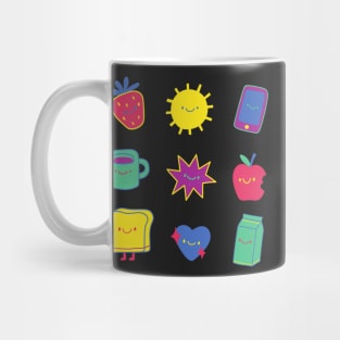 Cute Funky Pack Smiling Faces Mug